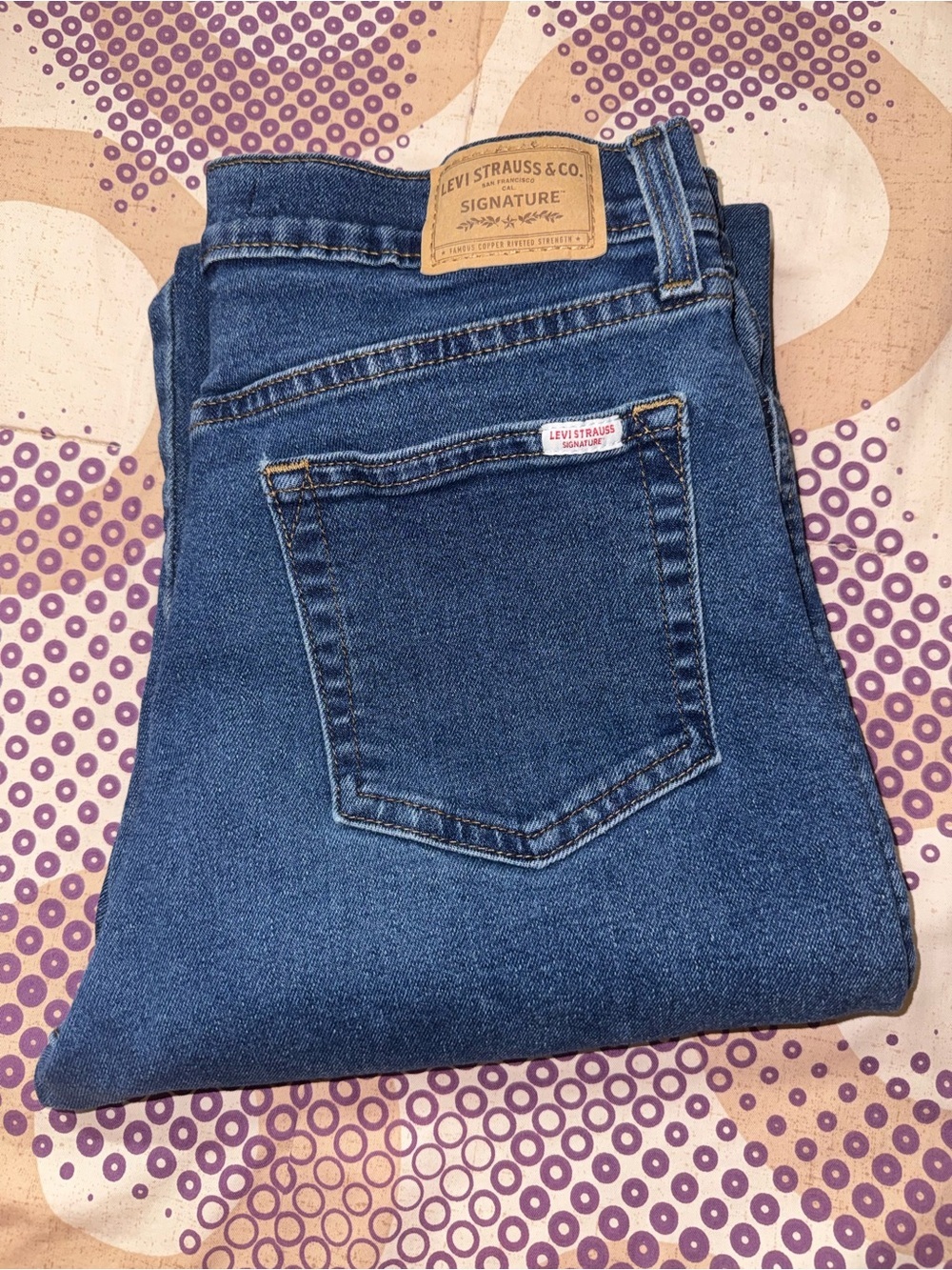 Levi's Light and Dark Blue Two-Tone High-Rise Jeans